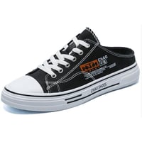 New breathable semi-drag men's shoes, Hong Kong trend canvas shoes